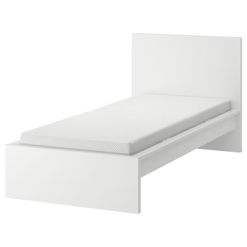 IKEA - MALM/LURÖY/ABYGDA, single bed, white, 90x200 cm