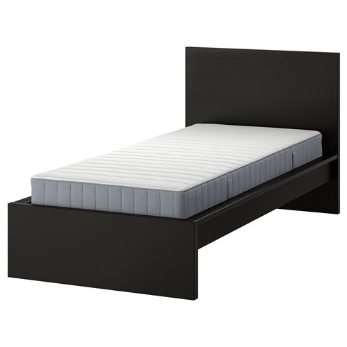 IKEA - MALM/LURÖY/VALEVAG, single bed, blackbrown, 90x200 cm