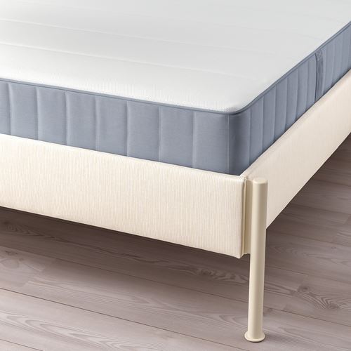 IKEA - TALLASEN/LURÖY/VESTERÖY, double bed, light beige, 160x200 cm