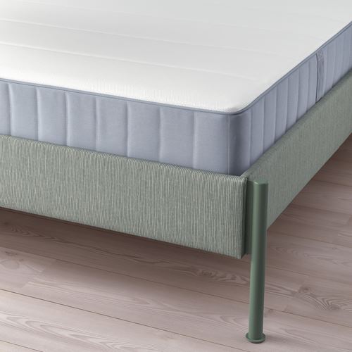 IKEA - TALLASEN/LURÖY/VESTERÖY, double bed, grey-green, 140x200 cm