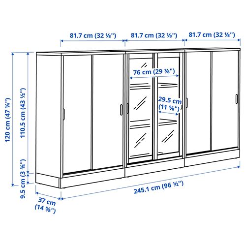 IKEA - TONSTAD, konsol, meşe kaplama, 245x37x120 cm