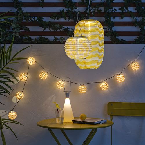 IKEA - SOLVINDEN, LED'li güneş enerjili aydınlatma, sarı-beyaz, 26 cm