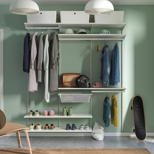 IKEA - BOAXEL, shelving unit, white, 187x40x201 cm