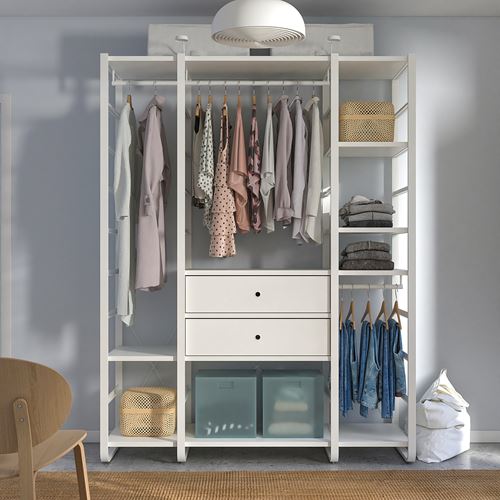 IKEA - ELVARLI, open storage unit, white, 165x55x216 cm