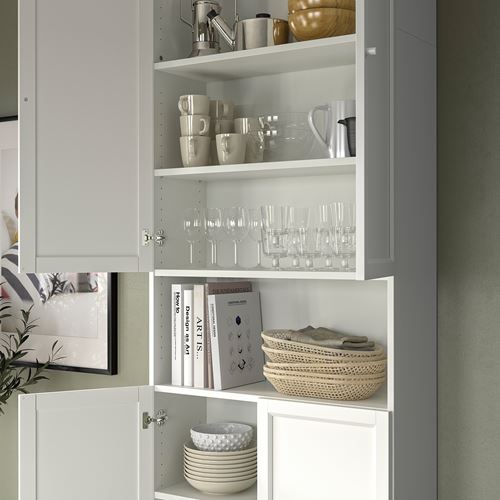 IKEA - BILLY, bookcase with door, white, 80x30x237 cm