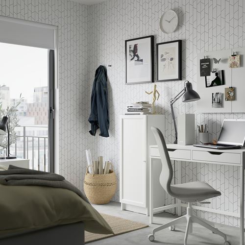 IKEA - BILLY, bookcase with door, white, 40x30x106 cm