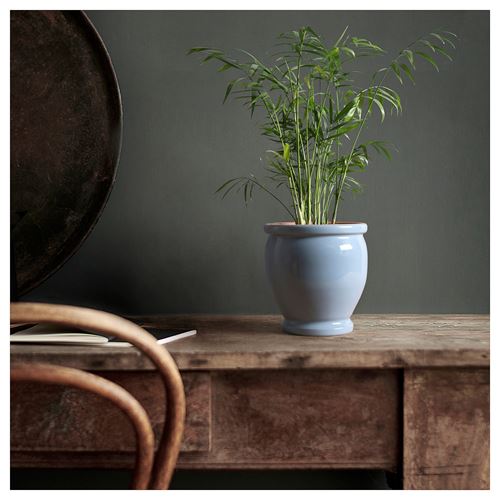 IKEA - TRUMPETBUSKE, stoneware plant pot, blue, 12 cm