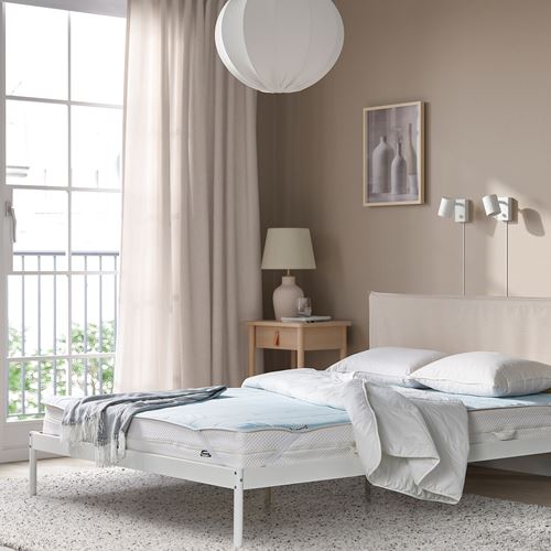 IKEA - KEJSAROLVON, mattress protector, beige/blue, 180x200 cm