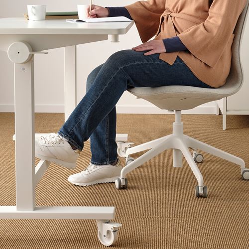 IKEA - MITTZON, folding table with wheels, white, 140x70 cm