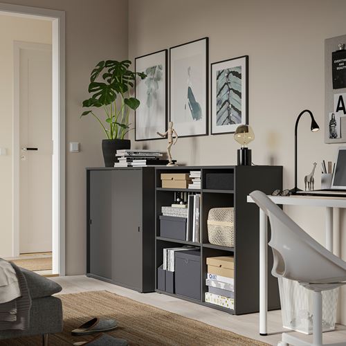 IKEA - VIHALS, console, dark grey, 190x47x90 cm