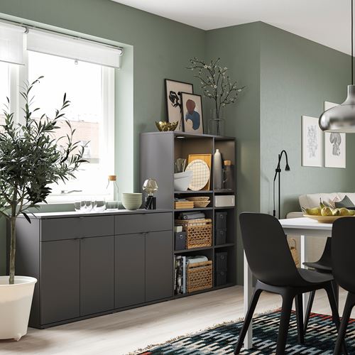 IKEA - VIHALS, storage combination, dark grey, 235x37x140 cm