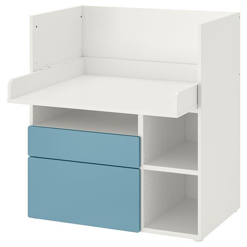 IKEA - PLATSA/SMASTAD, changing table and chest, white-blue, 90x79x100 cm