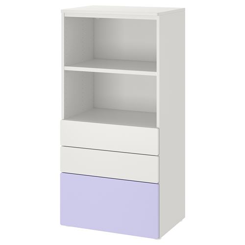 IKEA - PLATSA/SMASTAD, children's bookcase, white-lilac, 60x42x123 cm