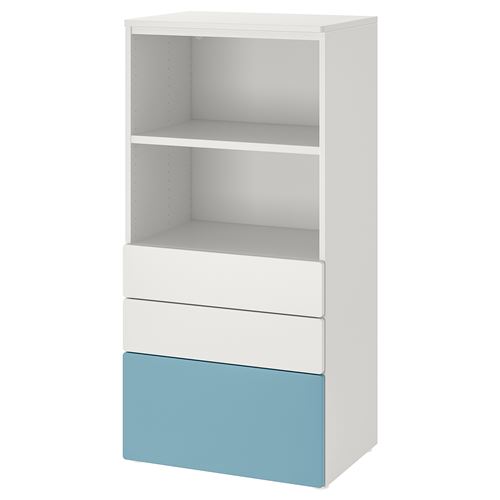 IKEA - PLATSA/SMASTAD, children's bookcase, white-blue, 60x42x123 cm