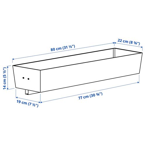 IKEA - MITTZON, flower pot for wheeled panel, white, 80x14 cm