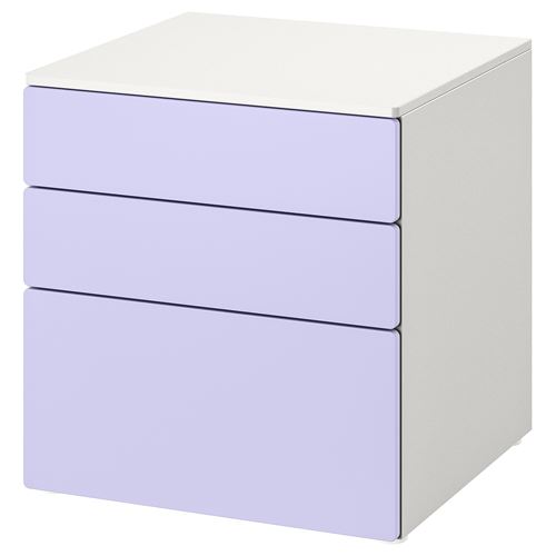 IKEA - PLATSA/SMASTAD, children's chest of drawers, white-lilac, 60x57x63 cm