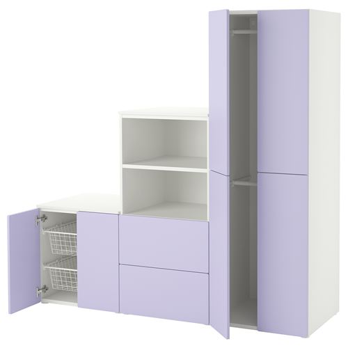 IKEA - PLATSA/SMASTAD, children wardrobe combination, white-lilac, 180x57x181 cm