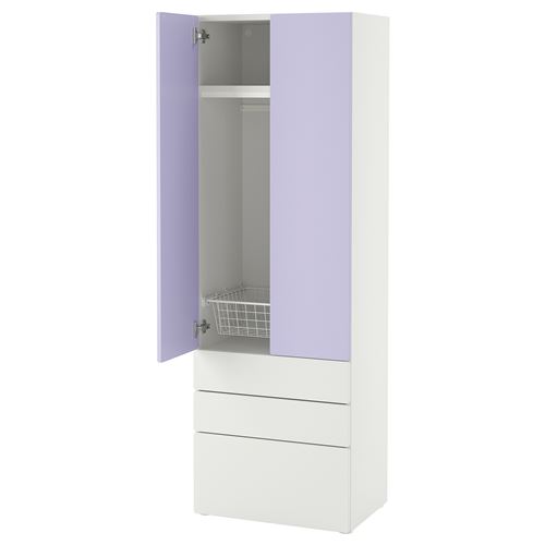 IKEA - PLATSA/SMASTAD, children's wardrobe, white-lilac, 60x42x181 cm