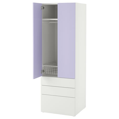 IKEA - PLATSA/SMASTAD, children's wardrobe, white-lilac, 60x57x181 cm