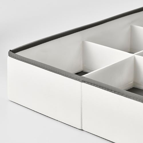 IKEA - JATTEBJÖRN, box with compartments, white/grey, 50x35x9 cm