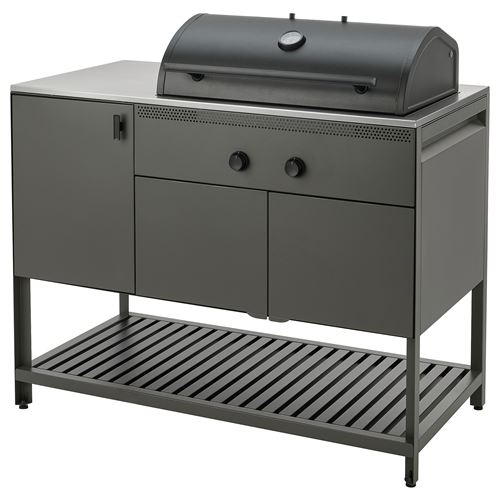 IKEA - BATSKAR, charcoal barbecue, dark grey, 120x60 cm