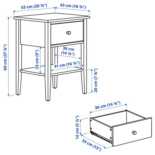 IKEA - GULLABERG, bedside table, white, 53x43x69 cm