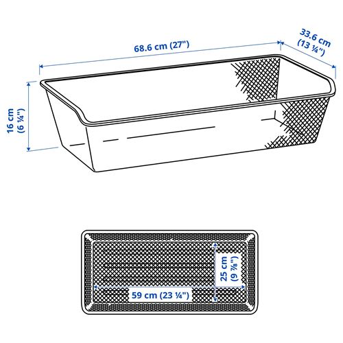 IKEA - KOMPLEMENT, tel sepet, beyaz, 75x35 cm