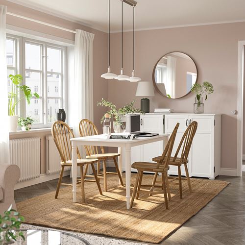 IKEA - DANDERYD/SKOGSTA, kitchen table set, white-acacia, 4 chairs