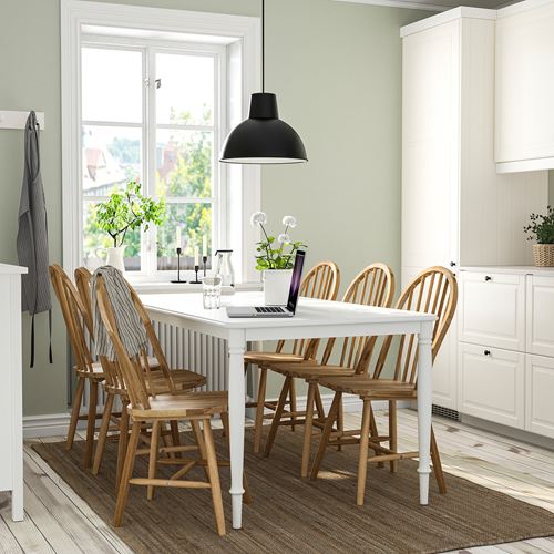 IKEA - DANDERYD/SKOGSTA, dining set, white-acacia, 6 chairs