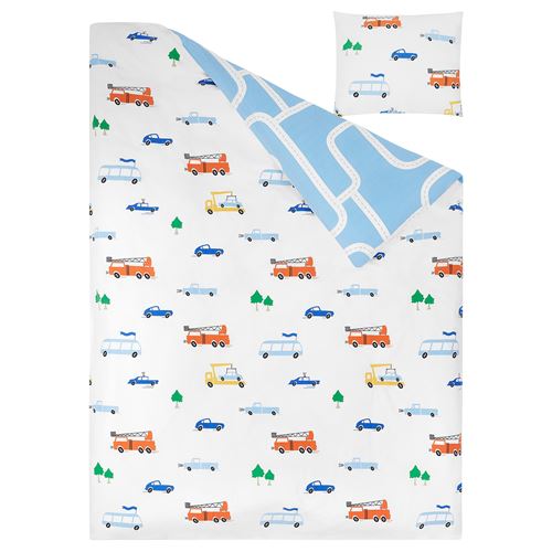 IKEA - BERGFINK, çocuk nevresim takımı, çok renkli, 150x200/50x60 cm