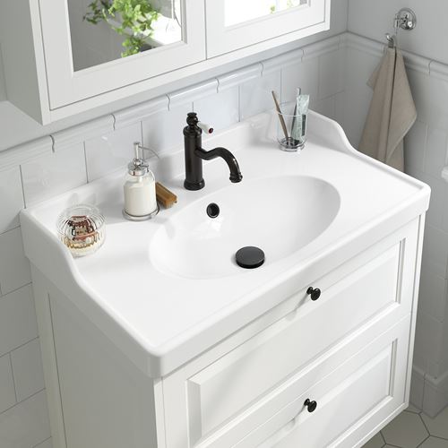 IKEA - HAMNSKAR, bath tap, black, 19 cm