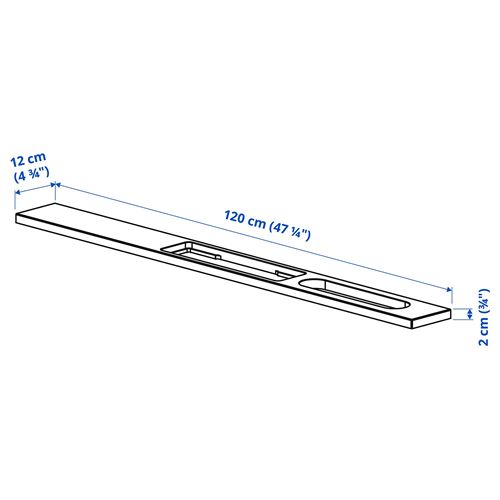 IKEA - MITTZON, add-on unit for desk, white, 120x12 cm