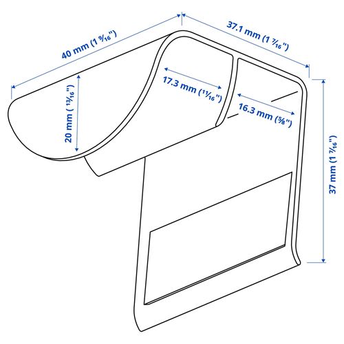 IKEA - DRAGSMARK, kulp, beyaz, 40 mm