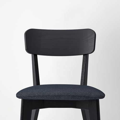 IKEA - LISABO, upholstered wooden chair, black-Tallmyra black grey