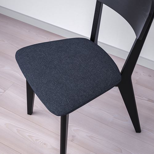 IKEA - LISABO, upholstered wooden chair, black-Tallmyra black grey