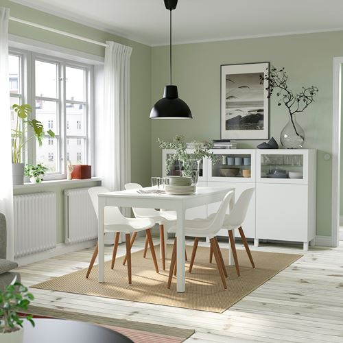 IKEA - EKEDALEN/GRÖNSTA, dining set, white, 4 chairs