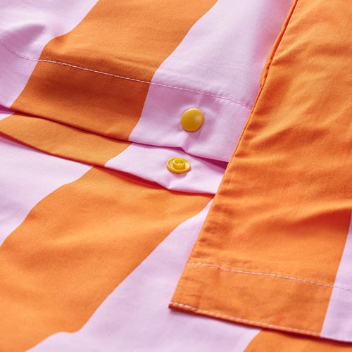 IKEA - SLANHÖSTMAL, single duvet cover sets, orange/pink, 150x200/50x60 cm