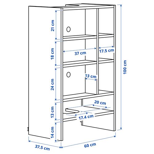 IKEA - METOD, extractor cabinet frame, white, 60x37x100 cm