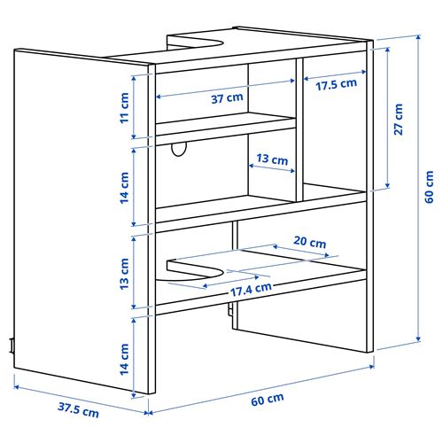 IKEA - METOD, extractor cabinet frame, white, 60x37x60 cm