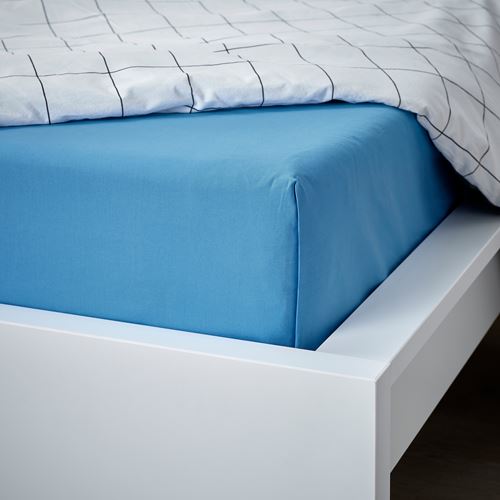 IKEA - DVALA, double sheet, blue, 240x260 cm