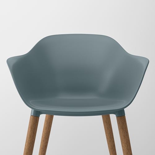 IKEA - GRÖNSTA, chair with armrests, grey-turquoise