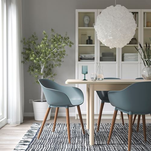 IKEA - GRÖNSTA, chair with armrests, grey-turquoise