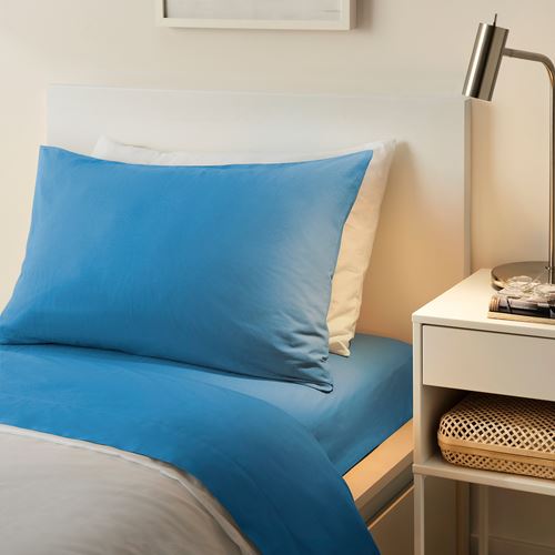 IKEA - DVALA, pillowcase, blue, 50x60 cm