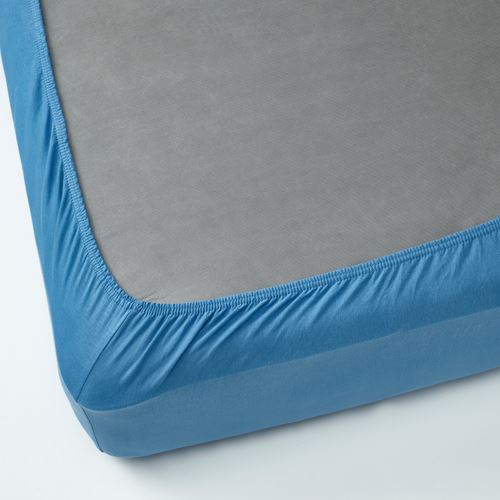 IKEA - VARVIAL, fitted sheet, blue, 160x200 cm