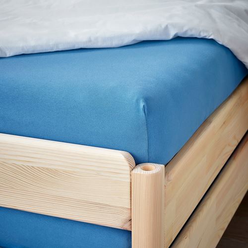 IKEA - VARVIAL, fitted sheet, blue, 80x200 cm