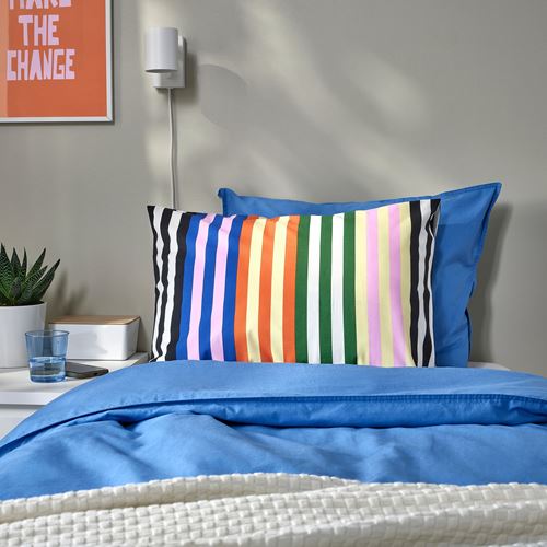 IKEA - SNÖDROTTNING, pillowcase, multicolored-striped, 50x60 cm