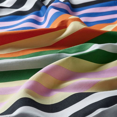 IKEA - SNÖDROTTNING, pillowcase, multicolored-striped, 50x60 cm