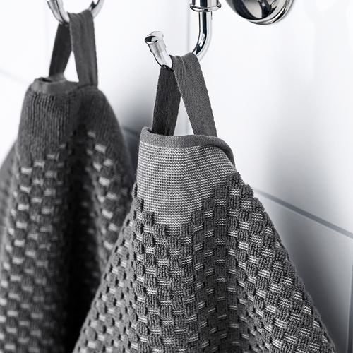 IKEA - FJALLSTARR, el havlusu, koyu gri, 40x70 cm