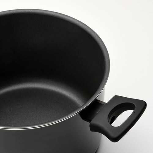 IKEA - HEMLAGAD, teflon pot, black, 5 l