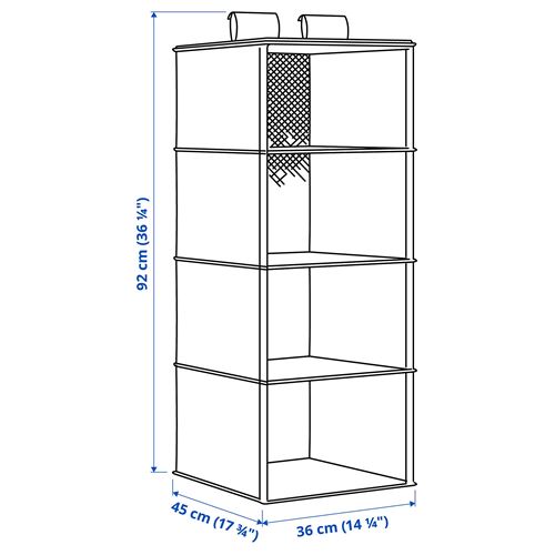 IKEA - RAGODLING, storage with compartments, beige, 36x45x92 cm